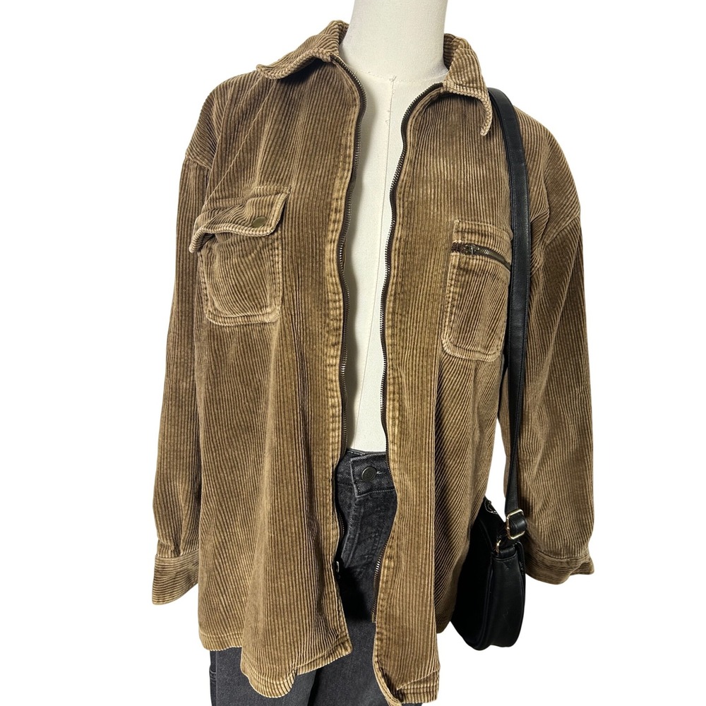 Rafaella vintage 90's Brown Corduroy Full Zip Jacket Large‎ 100% Cotton